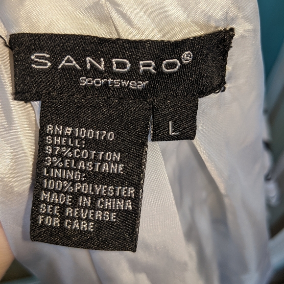 SANDRO Designer Abstract Circle Print Blazer W/ 3 Buttons No Belt Sz L - Picture 6 of 9